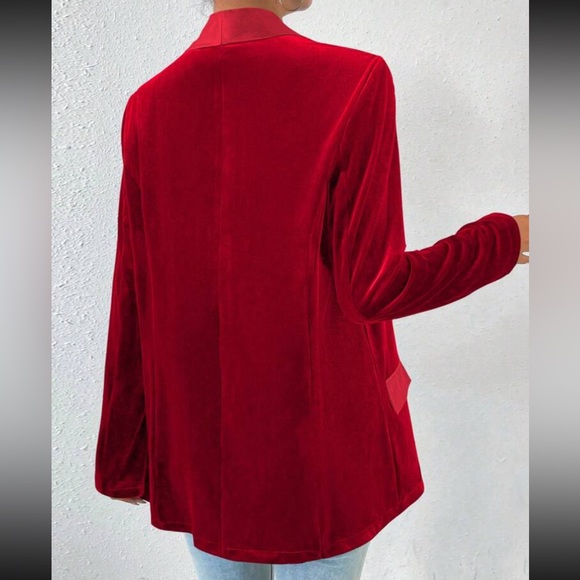 Set of 2 Emerald green / red blazer jacket- velvet velour - Picture 6 of 11